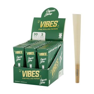 Vibes King Size Organic Hemp Cones 30ct 3pk - Green