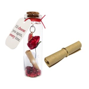 Rose w/ Message of Love in a Bottle