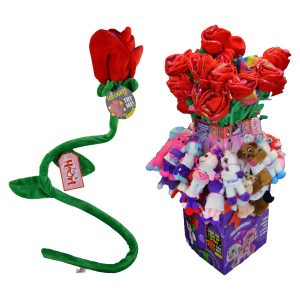 Valentines Day Rose Plush Assortment Floor Display - 48 Pieces