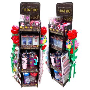 Valentines Day Rose Plush and Gift Assortment Floor Display - 78 Pieces