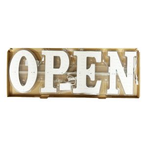 Business Sparkling Image Led Sign White & Green (OPEN)