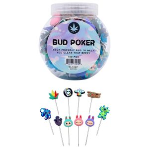 Bud Poker Silicone Dabber Tool 100ct Jar - Mix Characters Design #4