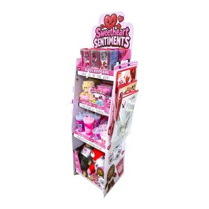 Valentines Day Glass Plush and Gift Assortment Floor Display - 56 Pieces