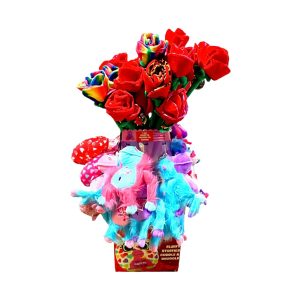 Valentines Day Plush Rose Assortment Floor Display - 50 Pieces