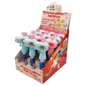 Kids Boom Princess Glitter Hair Dryer w/ Candy Inside 12ct Display