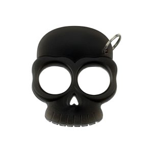 Two Finger Knuckle Self Defense Black Skull Keychain