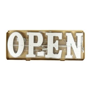 Business Sparkling Image Led Sign White & Blue (OPEN)