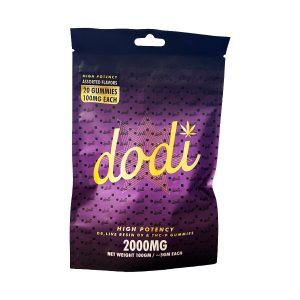 Dodi High Potency D8 Live Resin D9 & THC-P Gummies 2000mg 20ct