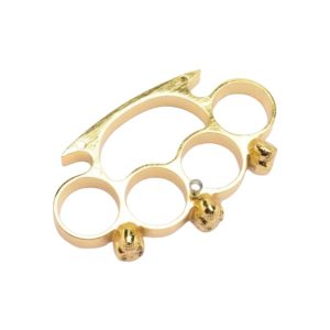 Snake Eye Self Defense Brass Knucles - Gold