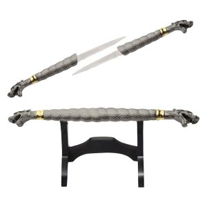 Snake Eye Tactical Knife - Silver Double Dragon Dagger