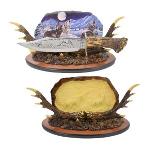 Snake Eye - Wolf Bowie W/ Wood & Antler Stand