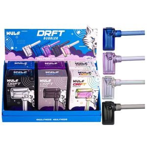 Wulf Drft Glass Bubbler Hand Pipe 6ct Display - Assorted