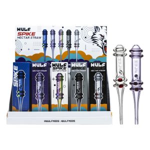 Wulf Spike Glass Nectar Collector Straw 15ct Display - Assorted
