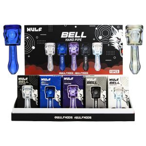 Wulf 4.5" Bell Glass Hand Pipe 15ct Display - Assorted