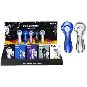 Wulf 4.5" Globe Glass Hand Pipe 15ct Display - Assorted