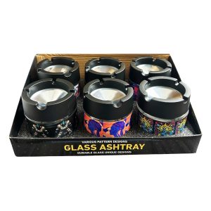 IDGAF Durable Glass Ashtray 6ct - Mix Pattern