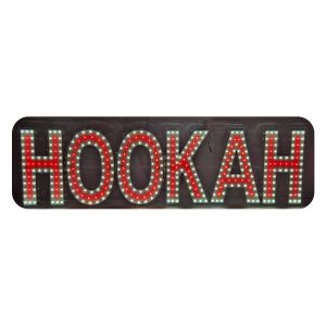 Business Image Led Sign White & Red (HOOKAH)