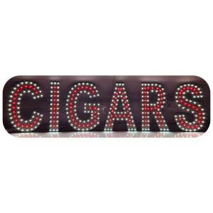 Business Image Led Sign White & Red (CIGARS)