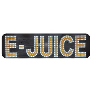 Business Image Led Sign White & Yellow (E-JUICE)