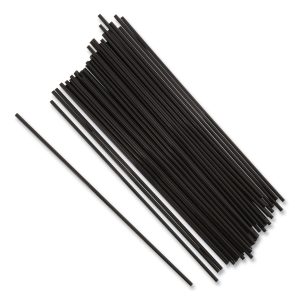 7" Sip Straws / Stirrers Black 10,000ct