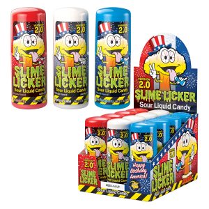 Toxic Waste 2.0 Slime Licker Sour Candy 12ct - Red + White + Blue