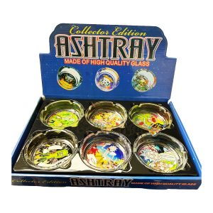 Cartoon Glass Round Ashtray Large 6ct