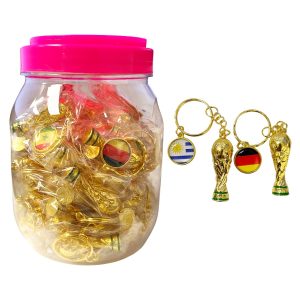 World Cup Trophy Metal Keychain 50ct Jar