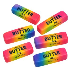 Rainbow Salted Butter Small 4oz Squishy Toy 12ct - Assorted Colors