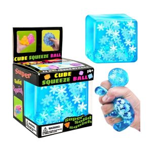 Super Solid Squish Snowflake Cube Squeeze Toy 12ct
