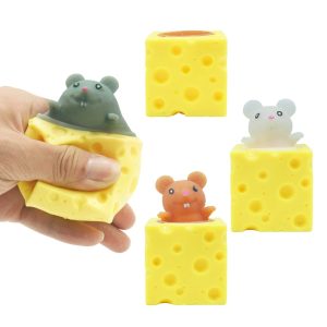 Pop-Up Mouse Cheese Squeeze Toy 12ct