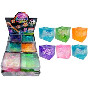 Fun Doh Jumbo Glitter Cube Squishy Toy 6ct