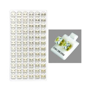Cubic Zirconia Gold Square Earrings Mix Colors 72ct