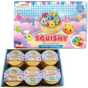 Bun Unicorn Glitter Dumpling Squishy toy 12ct
