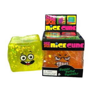 Nee Doh Nice Cube Glitter Face Cube Squish Toy 12ct