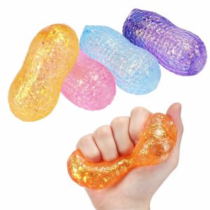 Food Squishy Toy - Glitter Peanut 12ct