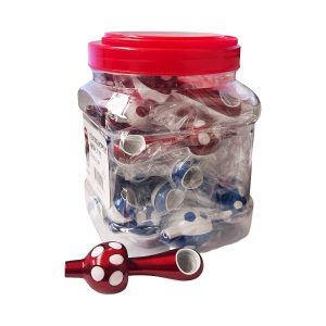 IDGAF Mushroom Metal Hand Pipe 24ct Jar