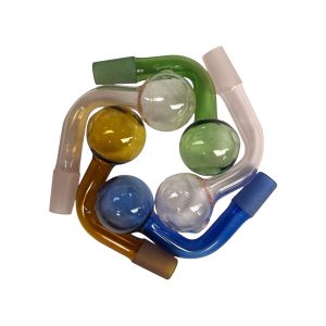 14mm Male 90 Degree Oil Burner Joint Assorted Color 5ct