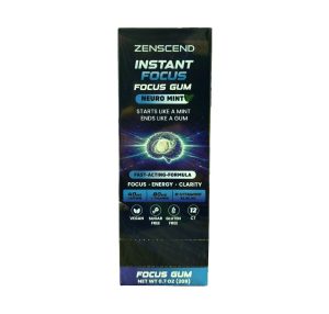Zenscend Instant Focus Neuro Mint Gum 10pk 12ct