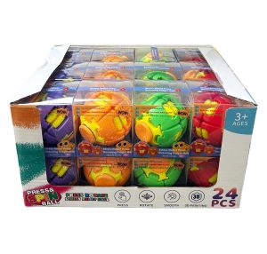 Fidget Decompression Spinning Ball w/ Led Light Toy 24ct Display
