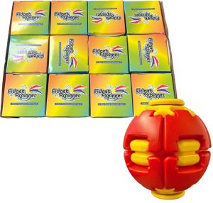 Fidget Decompression Spinning Ball w/ Led Toy 12ct Display