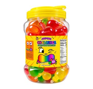 Juicy Chew Challenge Fruit Shape Jellies Jar 33ct