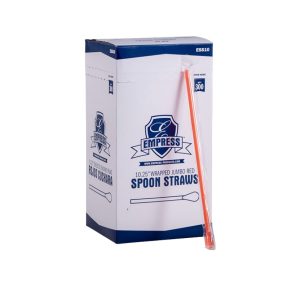 Empress 10.25" Red Jumbo Plastic Spoon Straw 5,400ct