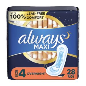 Always Maxi Overnight Pads Size 4 28ct