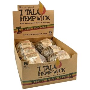 I-Tal Hemp Wick 100ft King Size 6ct