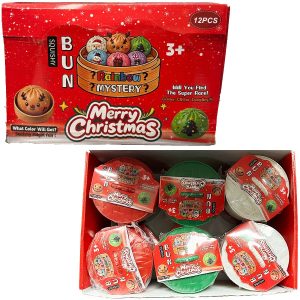 Bun Rainbow Mystery Merry Christmas Dumpling Squishy Toy 12ct